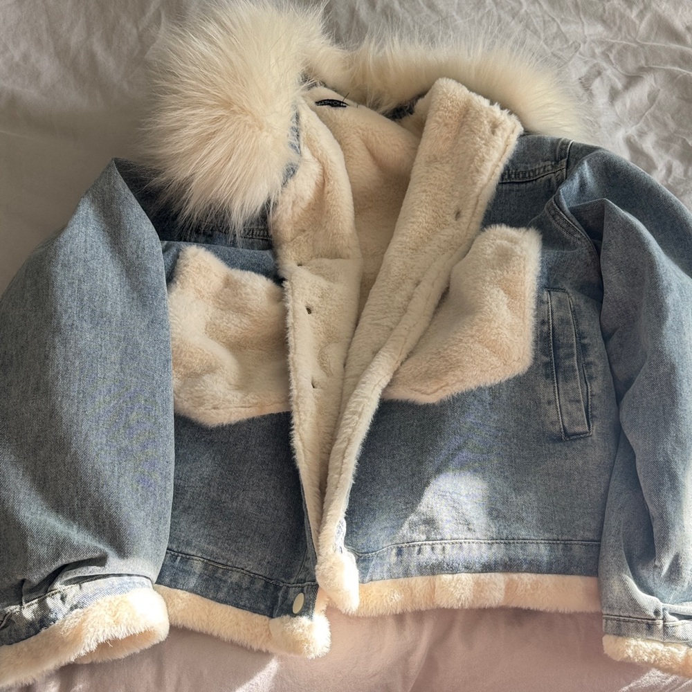 Fashion Nova White Faux Fur Jacket